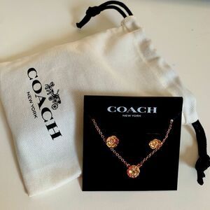 Coach Rose gold earring and necklace set